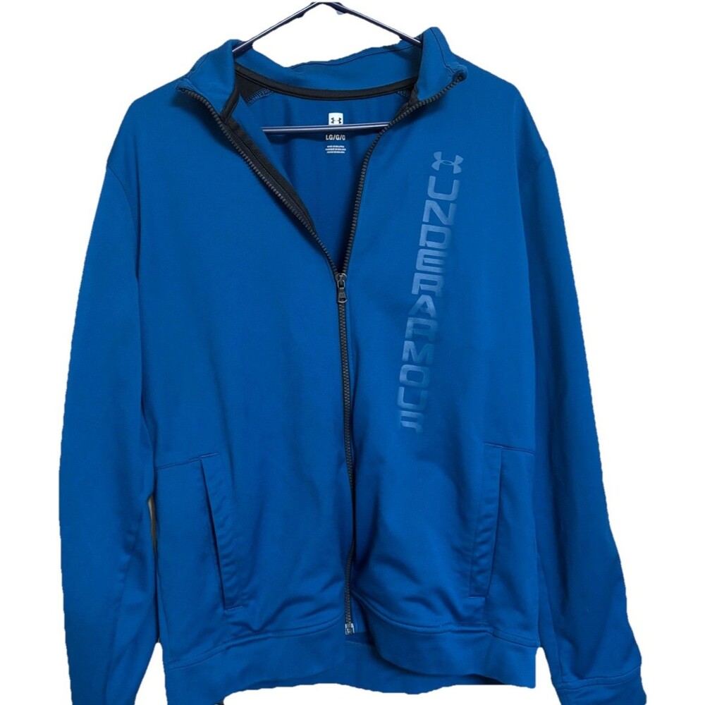 Under Armour Women’s Large Blue Full Zip Athletic Jacket Running Workout EUC